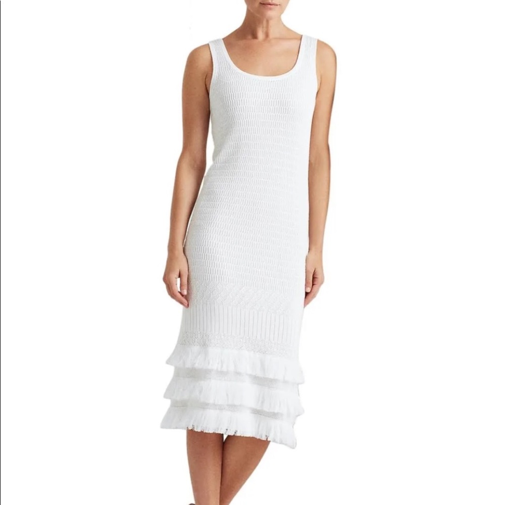 Gorgeous brand New Ralph lauren knit white dress with tassel - fits M-L size